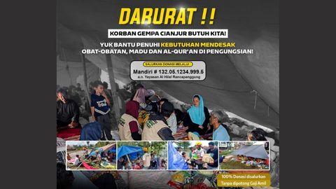 Gambar banner Darurat Bantuan Donasi Korban Gempa Cianjur