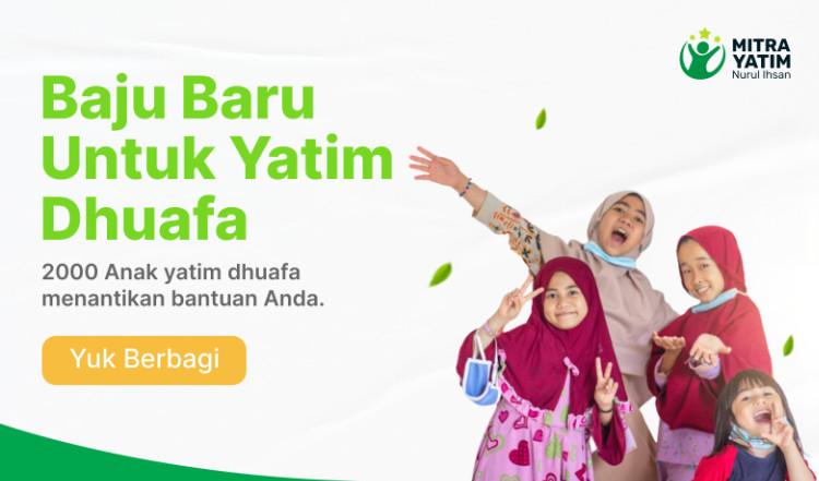 Gambar banner Satu Baju Baru untuk Kamu dan Yatim Dhuafa.