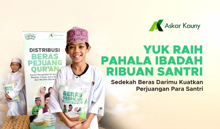 Banner program Beras Untuk Pejuang Quran