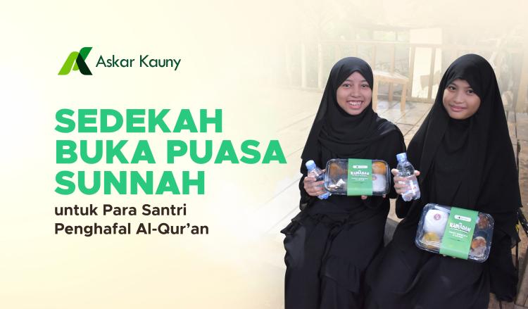 Banner program Berbagi Buka Puasa Sunnah Untuk Santri Penghafal Al Quran