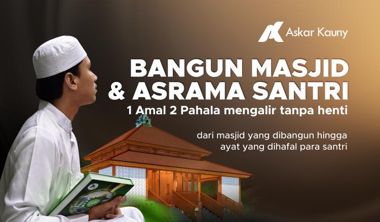 Banner program Bangun Masjid dan Asrama Santri Subang