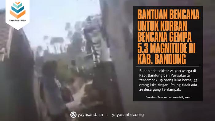Banner program Donasi Masyarakat Terdampak Gempa 5,3M Kabupaten Bandung