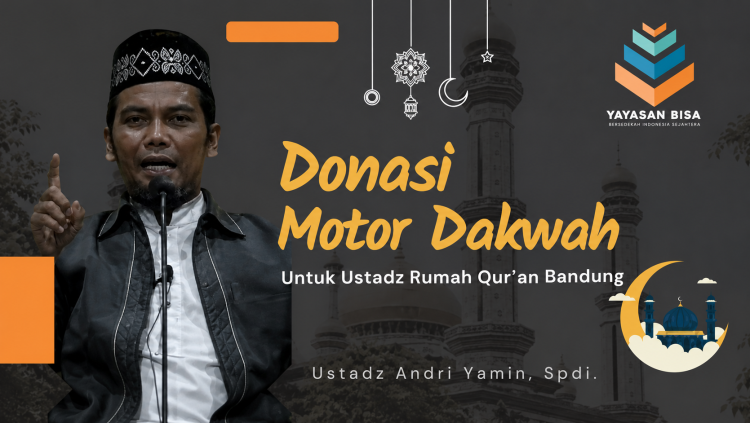 Banner program Donasi Motor untuk Aktivitas Dakwah Ustadz Rumah Quran