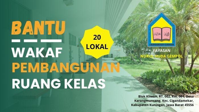 Banner program Bantu Wakaf Pembangunan Ruang Kelas