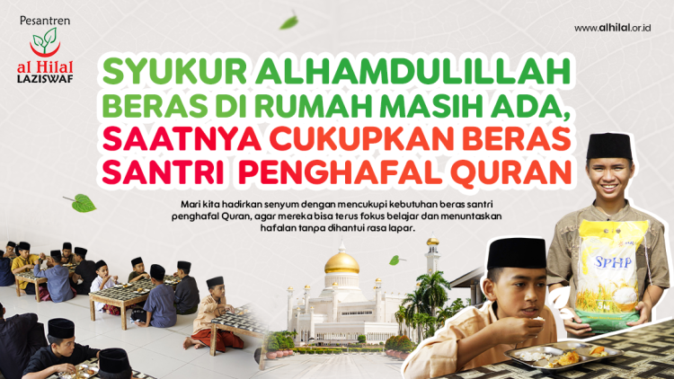 Gambar banner Satu Karung Beras Anda  Ribuan Ayat Al-Quran Terjaga