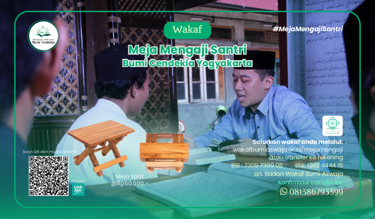 Banner program Wakaf Meja Mengaji Santri