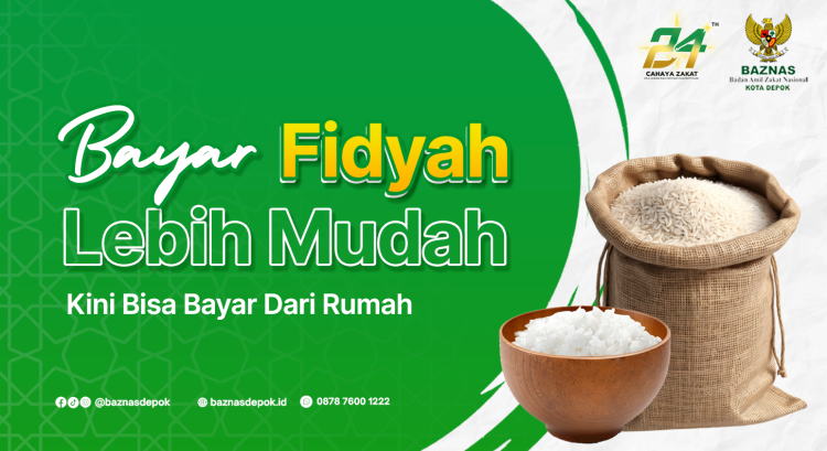 Banner program Bayar Fidyah Lebih Mudah, Kini Bisa Bayar Dari Rumah