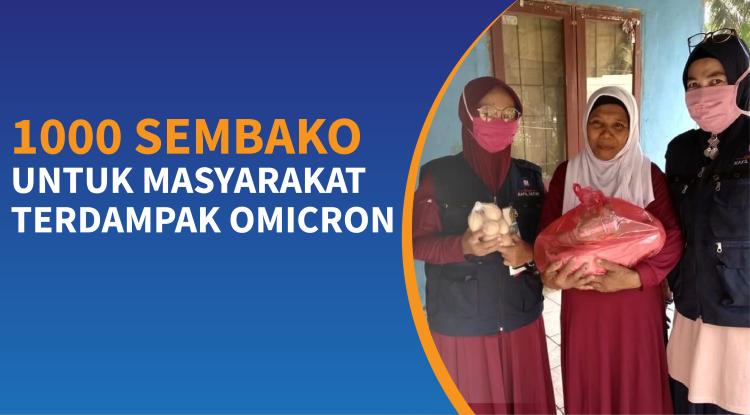 Banner program BERBAGI 1000 SEMBAKO UNTUK MASYARAKAT TERDAMPAK OMICRON DI GUNUNG SINDUR