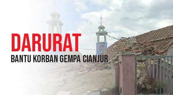 Banner program Bantu Korban Gempa Cianjur