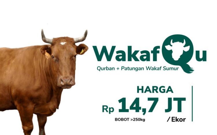 Gambar banner Wakaf sekaligus Qurban, Bisa......