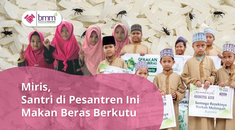 Banner program Salurkan Beras untuk Santri Yatim Dhuafa