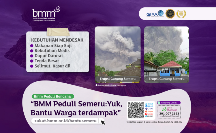 Banner program Sedekah Subuh, Bantu Warga Terdampak Erupsi Gunung Semeru