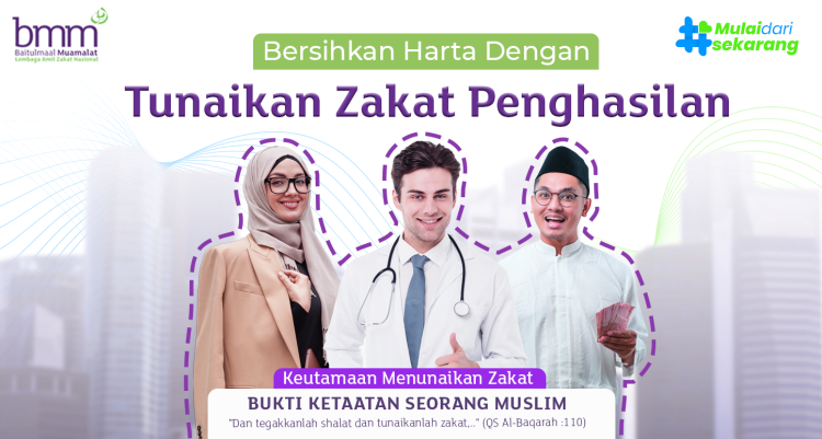 Banner program Bersihkan Harta dengan Tunaikan Zakat Penghasilan