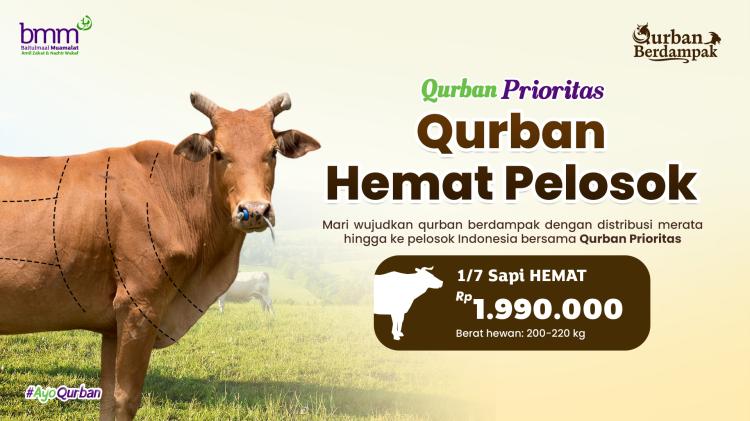 Gambar banner Qurban Prioritas Sepertujuh Sapi Hemat untuk Pelosok