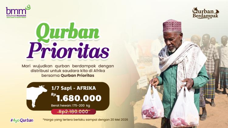 Banner program Qurban Prioritas Sepertujuh Sapi Afrika