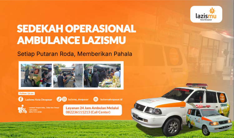 Banner program AMBULANCE LAZISMU  HADIR UNTUK SESAMA