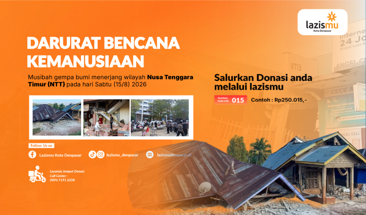 Banner program Peduli Gempa Nusa Tenggara Timur  (NTT) , Mari Bantu Saudara Kita