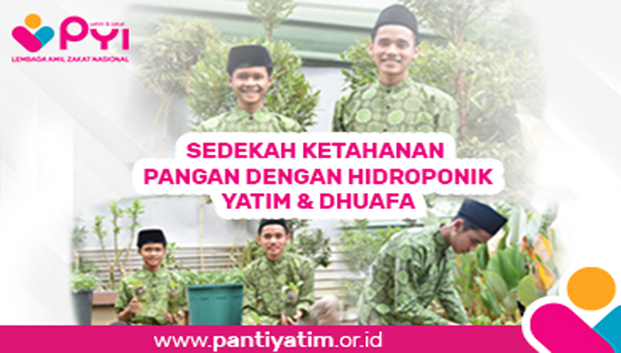 Banner program SEDEKAH KETAHANAN PANGAN DENGAN HIDROPONIK YATIM  DHUAFA