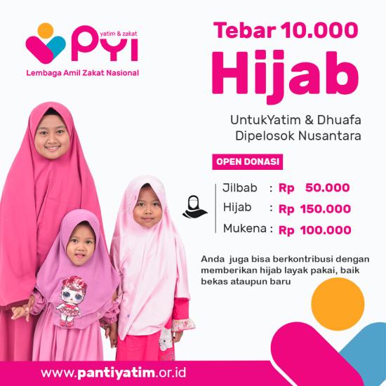 Banner program Hijab Untuk Yatim dan Dhuafa di Pelosok Nusantara