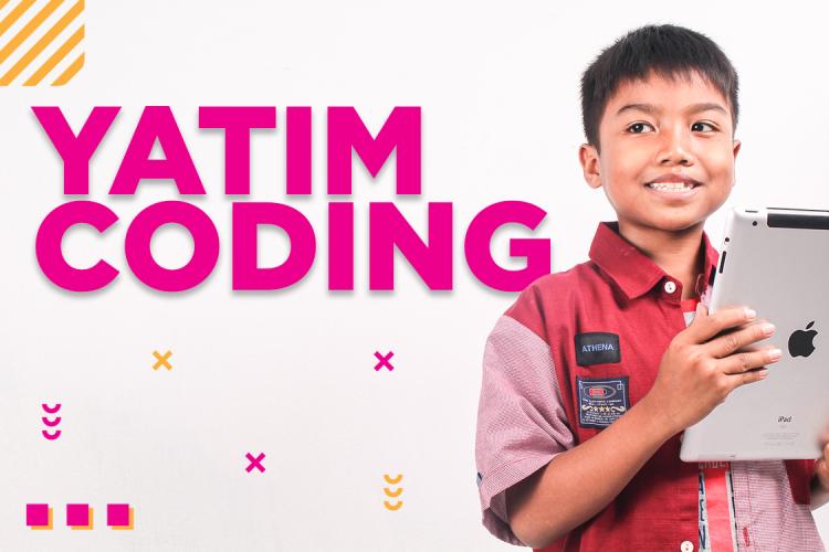 Banner program Yatim Coding, Bantu Anak Yatim Belajar Pemrograman