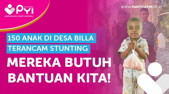 Banner program Bantu Cegah Stunting di Desa Billa, NTT