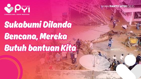 Banner program Bantu Korban Banjir dan Longsor di Kabupaten Sukabumi