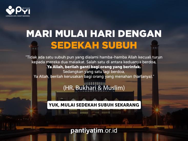 Banner program Sedekah Subuh-Bantu Yatim Dhuafa Penuhi Kebutuhannya