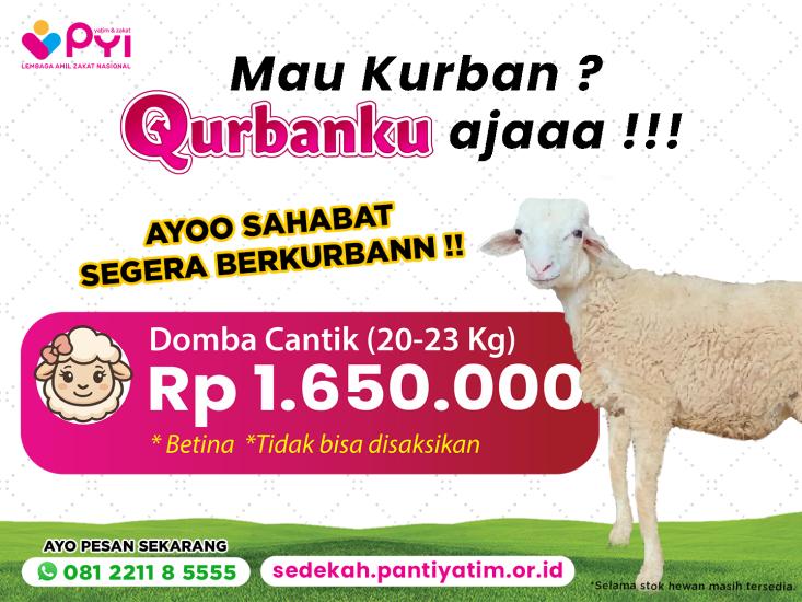 Banner program Qurban Cantik, Manfaatnya Menyentuh Hati