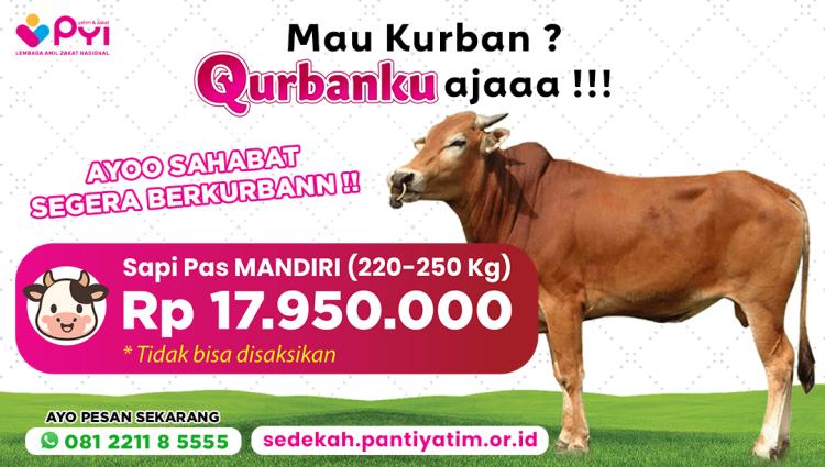 Banner program Qurban Sapi Pas Mandiri Penuh Keberkahan