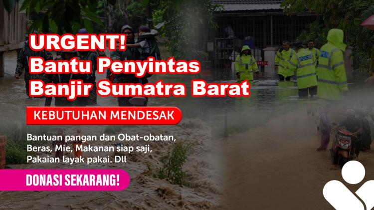 Banner program Bantu Penyintas Banjir Sumatra Barat