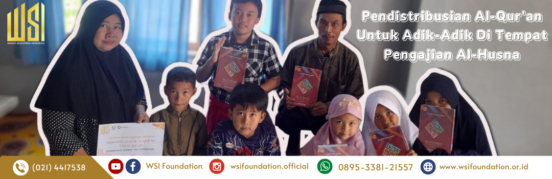 Banner program Pendistribusian Mushaf Al-Quran Untuk Tempat Pengajian Al-Husna