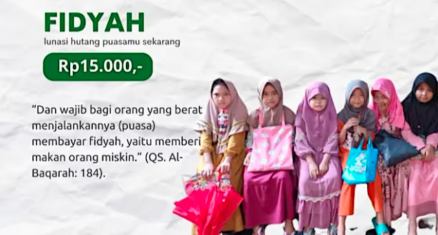 Banner program Bayar Fidyah Mulai 15 ribu Untuk Lansia dan Yatim