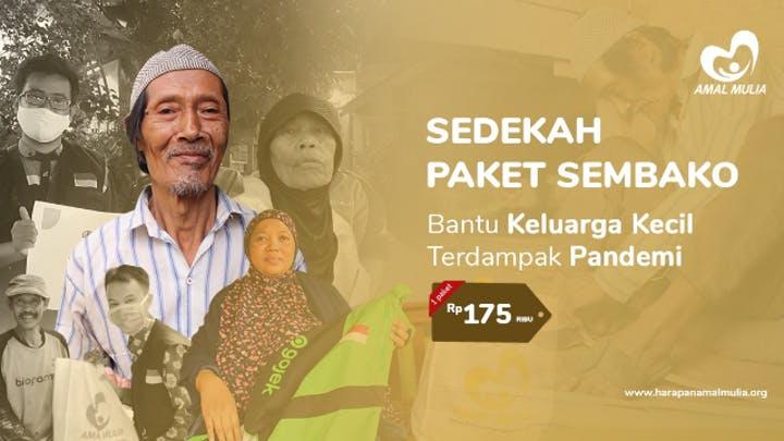 Banner program Paket Sembako, Bantu Keluarga Kecil Terdampak Corona