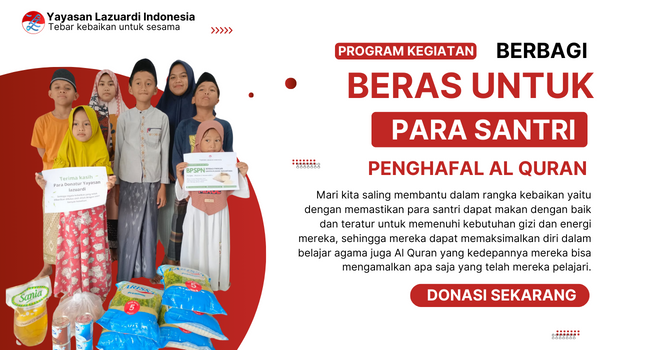 Gambar banner Sedekah Beras untuk para Santri Penghafal Al Quran Gambar banner Sedekah Beras untuk para Santri Penghafal Al Quran