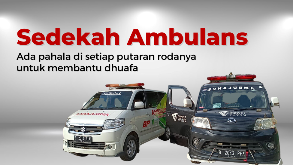 Banner program Sedekah Ambulans Gratis Untuk Dhuafa