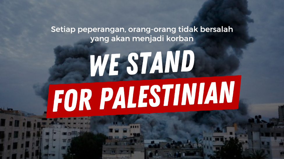 Banner program Satukan Solidaritas Untuk Palestina