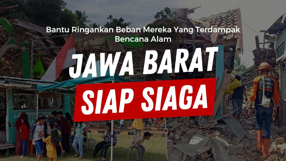 Banner program Sedekah Bantu Warga Terdampak Bencana Alam di Jawa Barat