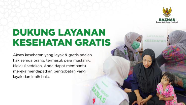 Banner program Wujudkan Layanan Kesehatan Gratis Bagi Mustahik