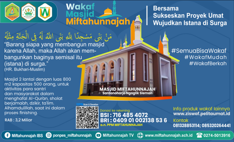 Banner program Proyek Umat Masjid Miftahunnajah Wujudkan Istana di Surga