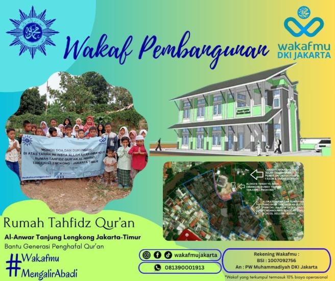 Gambar banner Wakaf Bangun Rumah Tahfidz Quran Muhammadiyah Tanjung Lengkong Jakarta Timur