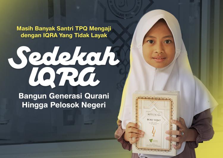 Banner program SEDEKAH IQRA UNTUK TPQ HINGGA PELOSOK INDONESIA