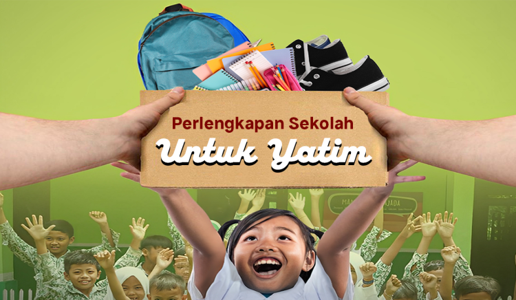 Banner program Sedekah Perlengkapan Sekolah Untuk Yatim