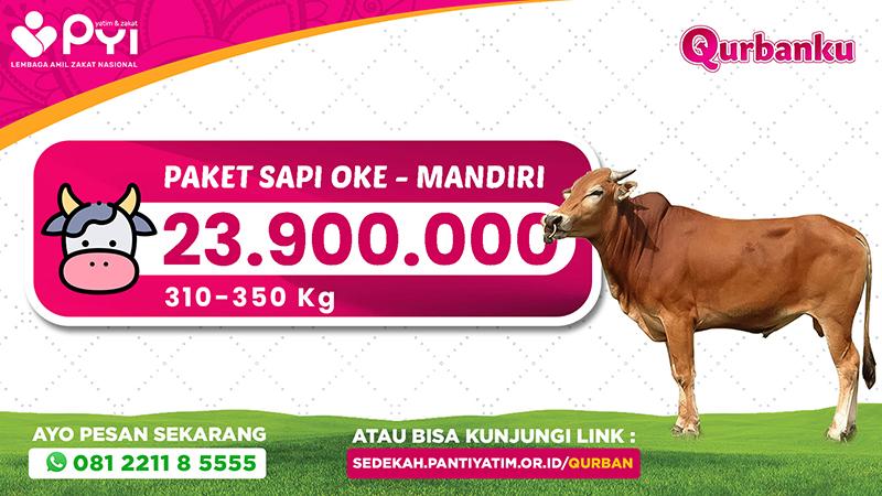 Banner program QURBAN BERKAH PAKET SAPI OKE MANDIRI
