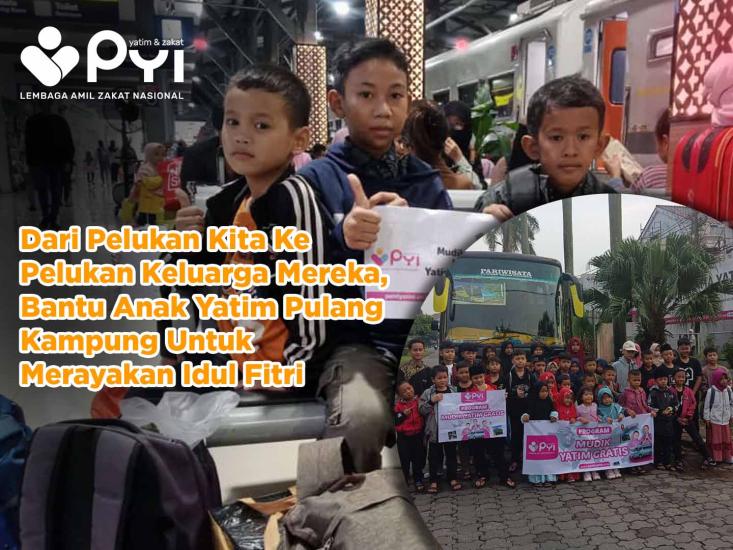 Banner program Wujudkan Impian Pulang Kampung Idul Fitri untuk Anak Yatim  Dhuafa