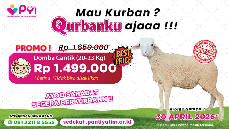 Banner program Qurban Domba Paket Cantik 2026