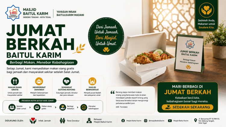 Gambar banner Senyum Bahagia Mereka di Hari Jumat Dimulai dari Berbagi Makanan yang Kita Berikan Hari Ini