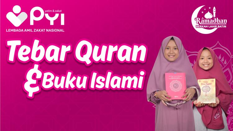 Banner program Tebar Quran dan Buku Islami di Bulan yang Suci
