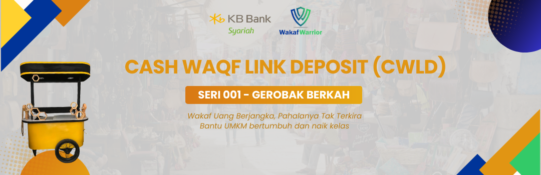 Banner Info Terbaru Cara berwakaf  di Program CWLD Wakaf Warrior bersama KB Bank Syariah